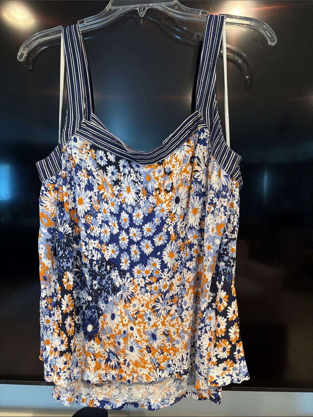 Anthropologie Maeve Floral Blouse in Blue & Orange